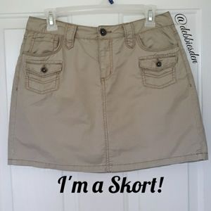 Faded Glory Tan Cotton Skort Classic Fit